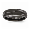 Edward Mirell Black Ti Titanium Polished 6mm Domed Wedding Band Sizes 6 to 13