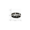 Edward Mirell Black Ti Titanium 6.5mm Grey Edge Flat Wedding Band Sizes 6 to 13