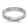Edward Mirell Grey Titanium 4mm Brushed & Flat Milgrain Wedding Band Size 5 - 12