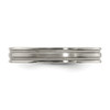 Edward Mirell Grey Titanium 4mm Brushed & Flat Milgrain Wedding Band Size 5 - 12