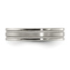 Edward Mirell Grey Titanium 5mm Brushed & Flat Milgrain Wedding Band Size 5 - 12