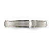 Edward Mirell Grey Titanium 4mm Brushed & Round Step Wedding Band Sizes 5 to 12