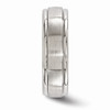 Edward Mirell Grey Titanium 7mm Brushed & Round Step Wedding Band Sizes 7 to 13