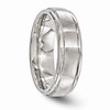 Edward Mirell Grey Titanium 7mm Brushed & Round Step Wedding Band Sizes 7 to 13