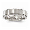 Edward Mirell Grey Titanium 6mm Brushed & Flat Step Wedding Band Sizes 6 to 13