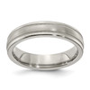 Edward Mirell Grey Titanium 5mm Tri Dome Milgrain Wedding Band Sizes 5 to 12
