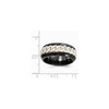 Black Ti Titanium Sterling Silver 9mm Chain Link Inlay Wedding Band Sizes 8 - 13