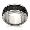 Edward Mirell Black & Gray Titanium 11mm Fancy Design Wedding Band Sizes 8 to 14
