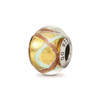 Reflection Beads Sterling Silver Yellow w/ Gold & Blue Italian Murano Glass Bead