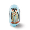 Reflection Beads Sterling Silver Blue Hand Painted Wisdom Owl Fenton Glass Bead