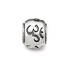 Reflection Beads Sterling Silver Antique Finish Om Symbol Pattern Bead