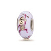 Reflection Beads Sterling Silver Hand Painted Hanging Monkey Purple Glass Bead