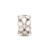 Reflection Beads Sterling Silver White Enameled CZ Flowers Floral Bead