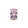 Reflection Beads Sterling Silver Purple Enameled Flowers CZ Floral Bead