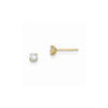 14k Yellow Gold 3mm Round CZ Basket Set Stud Earrings Madi K Childrens Jewelry - GK661