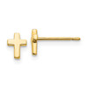 14k Yellow Gold Children's Cross Post Earrings 6mm x 4mm Madi K Kids Jewelry - GK689