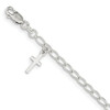 .925 Sterling Silver Mini Cross Charm Kid's Bracelet 6" Children's Jewelry - QG1658-6