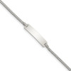 .925 Sterling Silver Plain Engraveable Plate Curb Link ID Kids Bracelet 5.5" - QID6-5.5