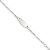 .925 Sterling Silver Polished Engraveable Plate Kids ID Bracelet 6" - QID65-6