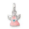 .925 Sterling Silver Pink & Blue Enamel 3D Dangle Angel Children's Pendant - QP4092