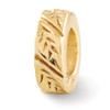 Leaf Design Spacer Bead .925 Sterling Silver & Gold Plated Reflection Beads - QRS134GP