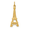 14k Yellow Gold Polish Solid Casted Eiffel Tower Charm