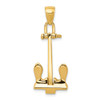 14K Yellow Gold 3 Dimensional 3D Solid T-Bar Anchor Charm Marine Boat Pendant