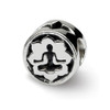 Yoga Lotus Bead .925 Sterling Silver Antiqued Finish Reflection Beads - QRS332