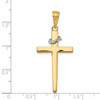 14K Yellow & White Gold Polished Casted Crucifix Cross Religious Charm Pendant