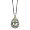 Green Quartz Diamond 18" Necklace Sterling Silver 14K Accent .01 Ct Shey Couture - QTC887