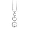 .925 Sterling Silver 0.02 Ct Diamond Triple Swirl Pendant 18" Necklace White Ice - QW266-18