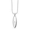 Sterling Silver 0.01 Ct. Diamond Fancy Teardrop Pendant 18" Necklace White Ice - QW267-18