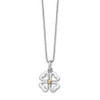 Sterling Silver 0.01 Ct Diamond & Gold Plated Four Hearts 18" Necklace White Ice - QW275-18