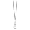 .925 Sterling Silver 0.004 Ct. Diamond Twisted Necklace 18" w/ 2" Ext White Ice - QW324-18
