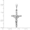 14K White Gold Solid Polished Hollow Crucifix Charm