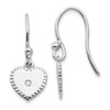 .925 Sterling Silver 0.034 Ct. Diamond Heart Dangle Earrings White Ice - QW432