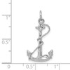 14k White Gold Solid Polish 3 Dimensional Casted Anchor With Rope Charm Pendant