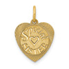 14k Yellow Gold Children's Special Sister Charm Kids Pendant 20mm x 12mm - XAC642