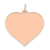 14K Rose Gold Polished and Stamped Heart Disc Fancy Charm Pendant For Necklace - XAC814
