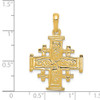 14K Yellow Gold Beautiful Gift Charm Christianity Jerusalem Cross Solid Pendant