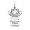 14K White Gold Laser Etched Engraveable Girl Raise Hands for Love Kid Charm - XK1110W