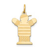 14K Yellow Gold Polished Solid Laser Etched Boy Raise Hands for Love Kid Charm - XK1135Y