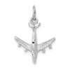 14k White Gold Polished Transportation 3-Dimensional Airplane Charm