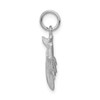 14k White Gold Polished Transportation 3-Dimensional Airplane Charm