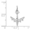 14k White Gold Polished Transportation 3-Dimensional Airplane Charm
