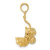 14k Yellow Gold 3d Moveable Casted Baby Carriage Charm