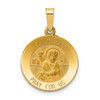 14K Yellow Gold Polished Saint Mark "Pray For Us" Religious Medal Pendant - XR1357