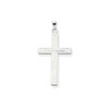 14K White Gold Solid Polished Engraveable Crucifix Cross Religious Charm Pendant - XR554