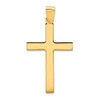 14K Yellow Gold Polished Engraveable Flat Latin Cross Christianity Pendant - XR566