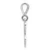 Gent's Ladies 14K White Gold Polished Initial "C" Filigree Pendant For Necklace